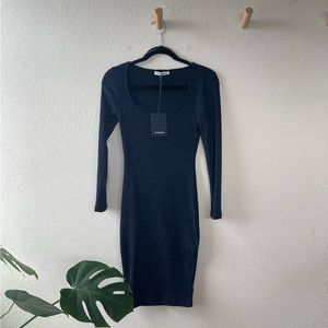 NWT STELEN Metallic Knit Fitted Long Sleeve Dress